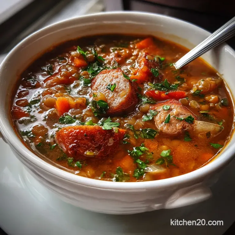Slow Cooker Sausage Lentil Soup