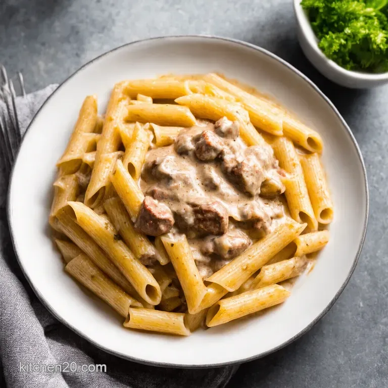 Sausage Onion Gravy Pasta A Right Proper Quick Dinner
