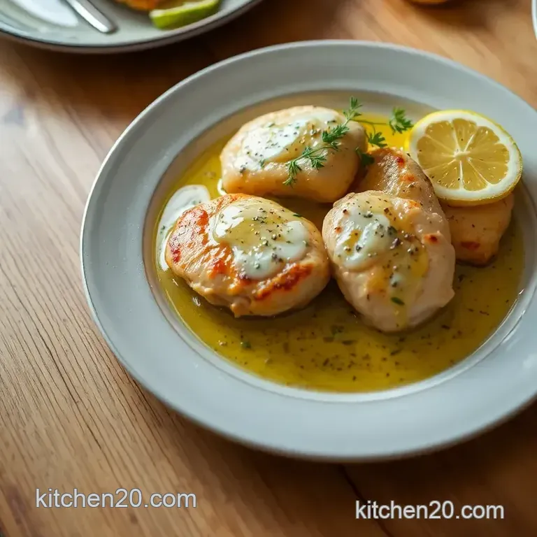 Saut&eacute;ed Chicken with Zesty Lemon Sauce presentation