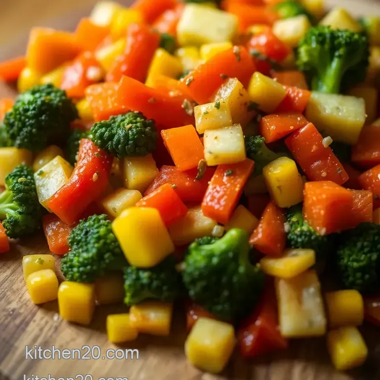 Saut&eacute;ed Frozen Vegetable Medley with Garlic and Herbs presentation