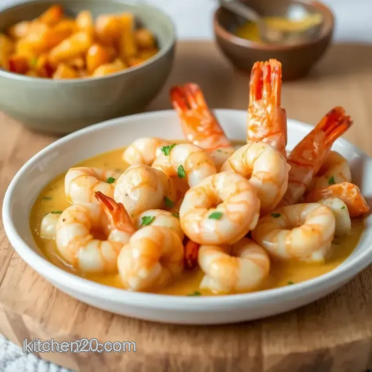 Sautéed Prawns in Mild Coconut Sauce presentation