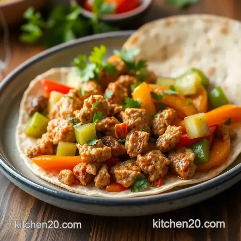 Saut&eacute;ed Turkey Fajitas with Fresh Veggies presentation