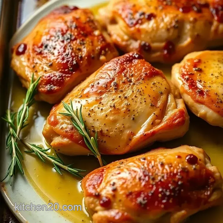 Savory Herb Baked Chicken Thighs with Crispy Skin presentation