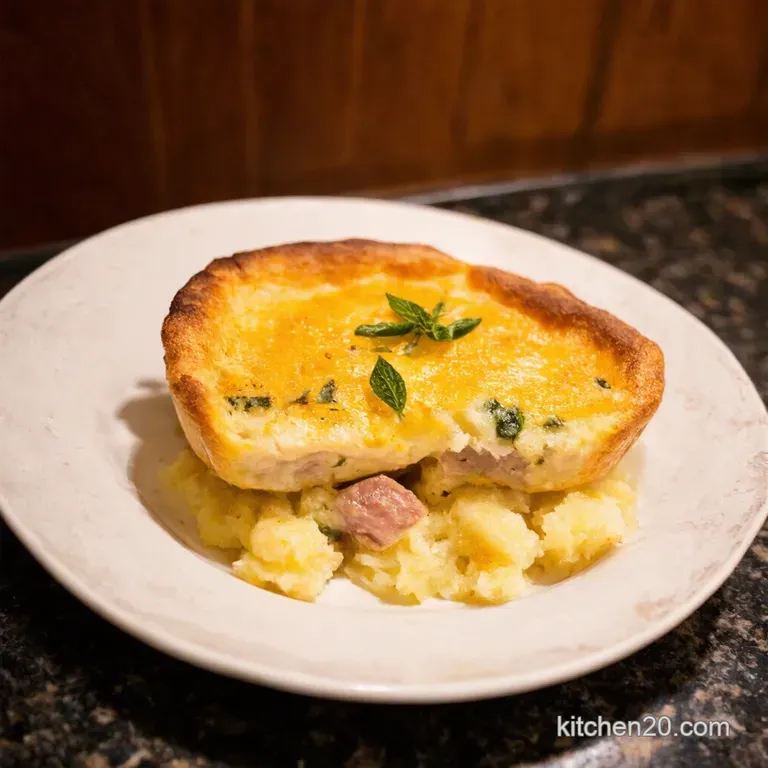 Savory Parmesanherb Dutch Baby with Balsamic Roasted Tomatoes presentation
