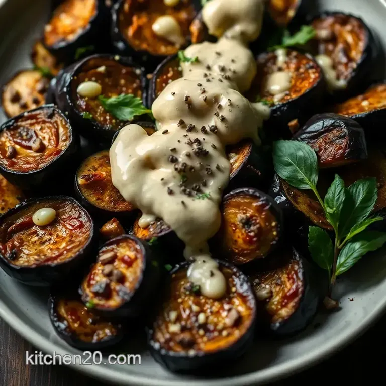 Savory Roasted Eggplant with Creamy Tahini Drizzle presentation