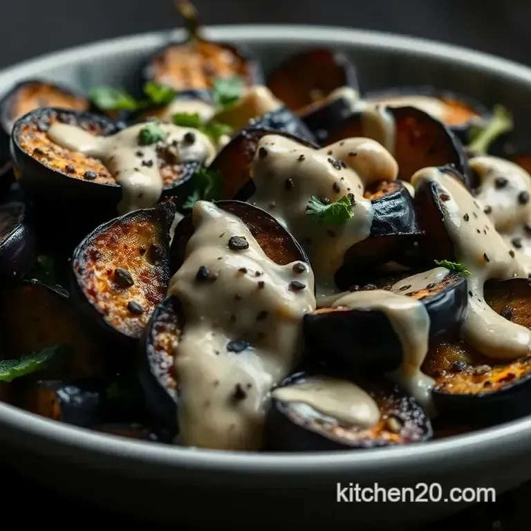 Savory Roasted Eggplant with Creamy Tahini Drizzle