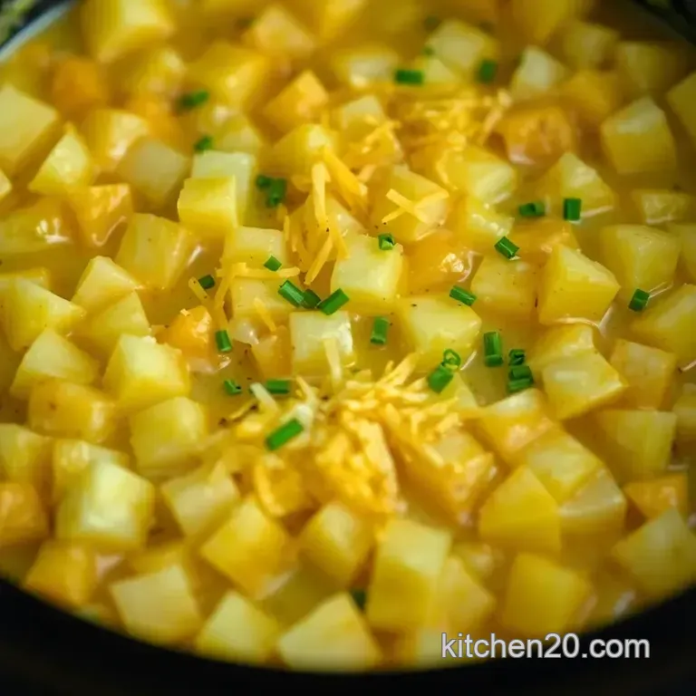 Savoury Cheesy Potatoes: Your Ultimate Crock Pot Comfort Food presentation