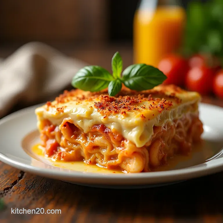 Seafood Symphony Lasagna presentation