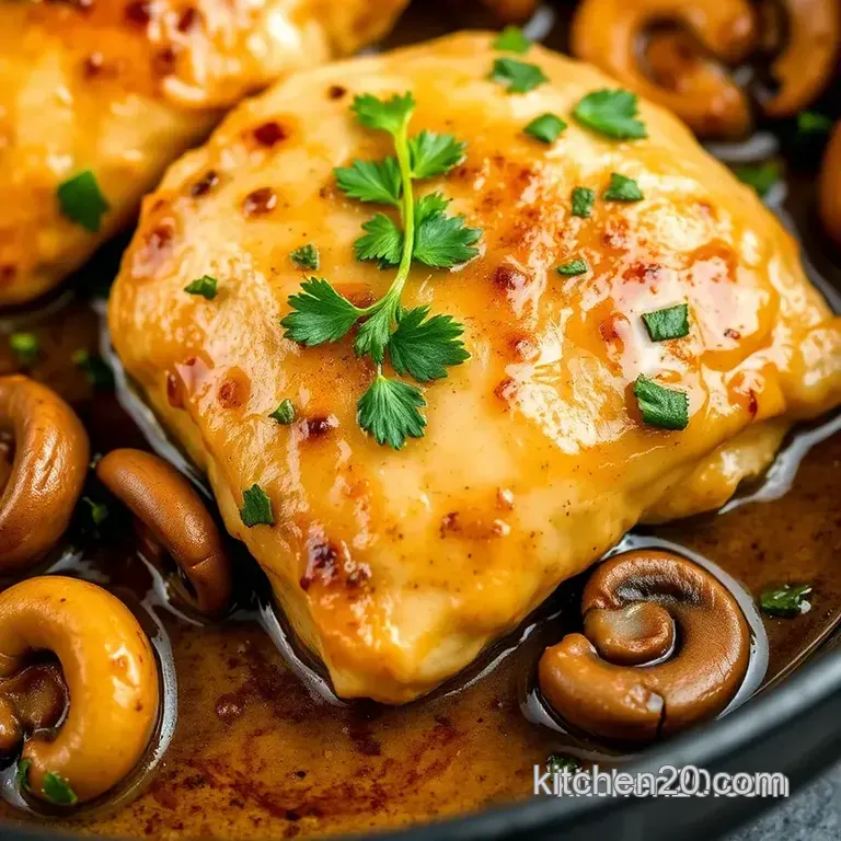 Perfectly Searing Chicken Marsala with a Rich Velvety Sauce presentation