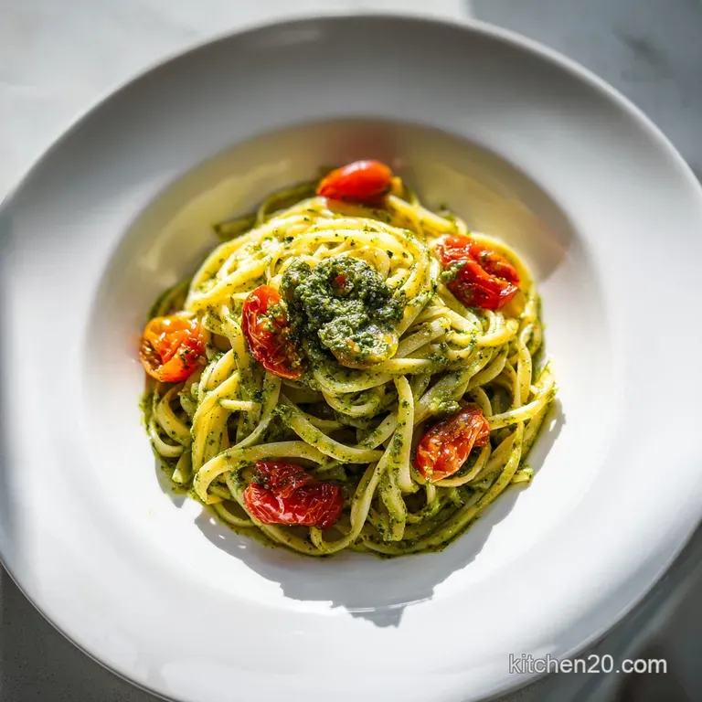 Silky Pesto Pasta with Starch Water Emulsion