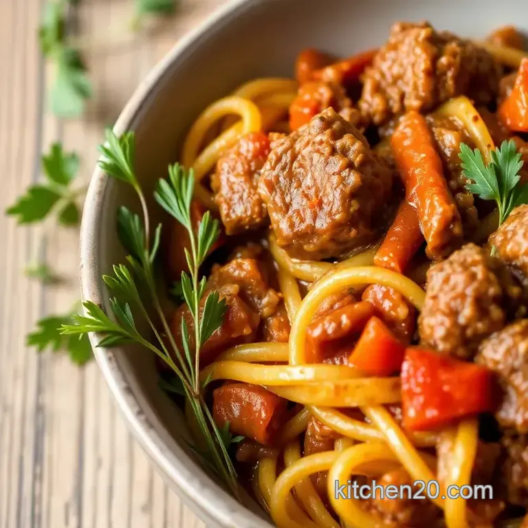 Cozy Simmered Lamb Ragu: A Hearty Embrace in a Bowl presentation
