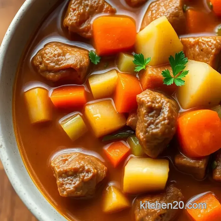 Hearty Simmering Beef Soup: a Warm Embrace in a Bowl presentation