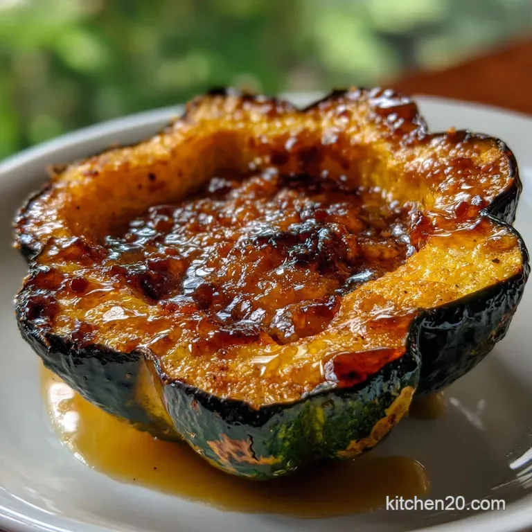 Acorn Squash in Oven with Brown Sugar Butter presentation