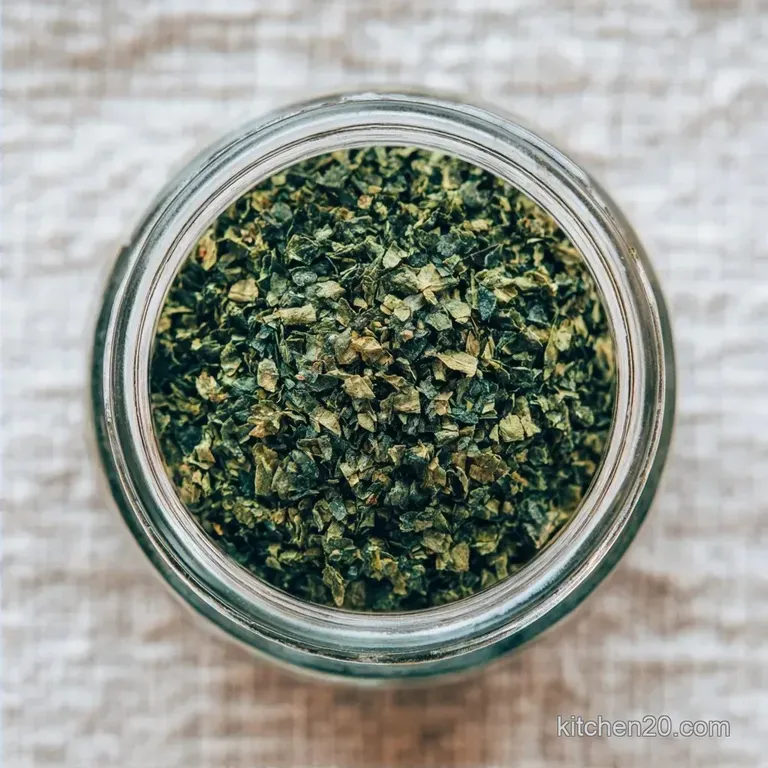 Simple Dried Garden Basil: Aromatic and Brittle