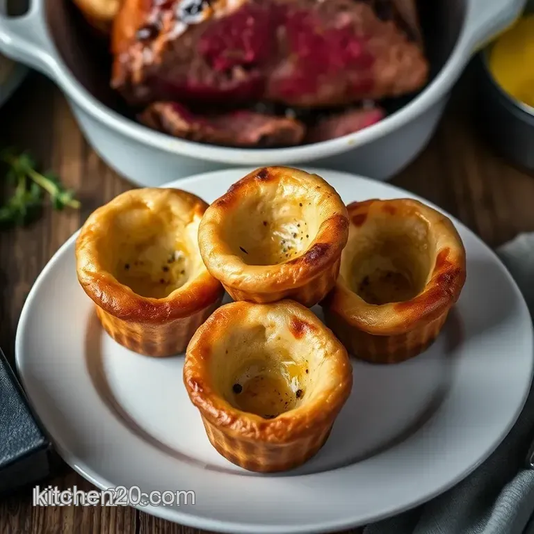 Simple Roast Beef and Mini Yorkshire Puddings presentation