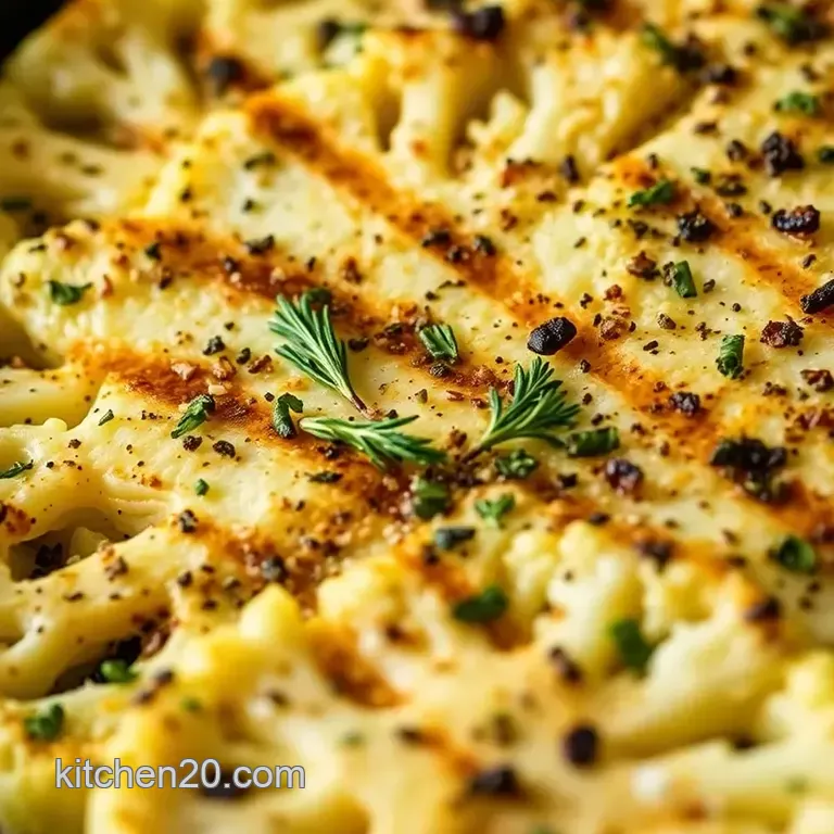 Sizzling Grilled Cauliflower Steaks with Herb Marinade presentation