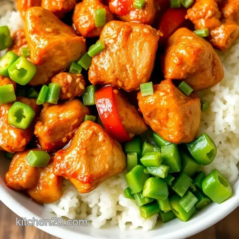 Quick Skillet Korean Chicken Bowl presentation