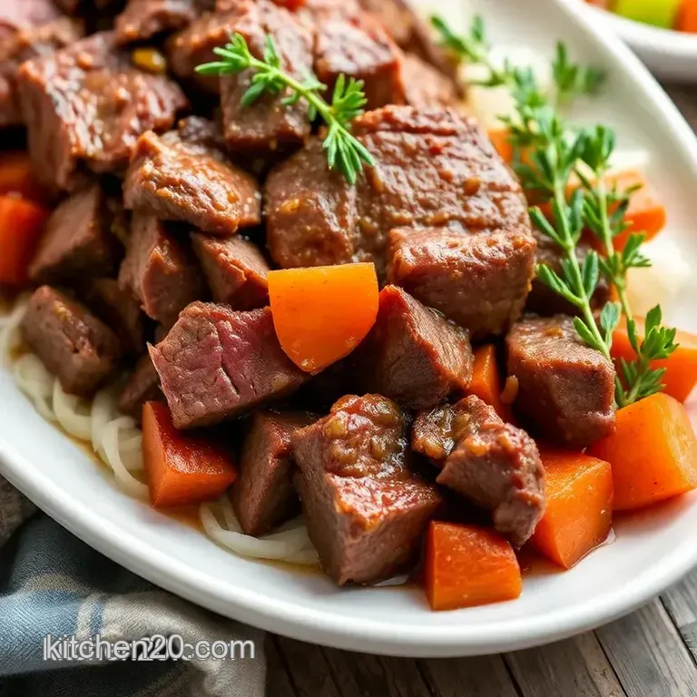 Savory Slow Cooked Beef with Kitchen Bouquet presentation