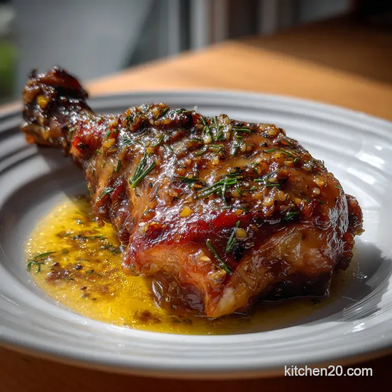 Slow Cooked Turkey Leg with Honey Glaze