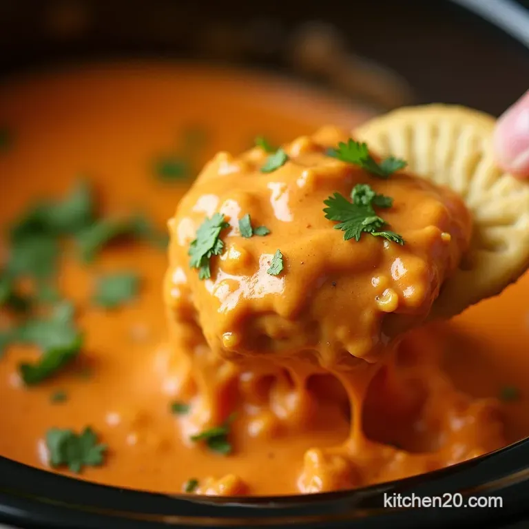 The Ultimate Set It and Forget It Slow Cooker Buffalo Chicken Dip presentation