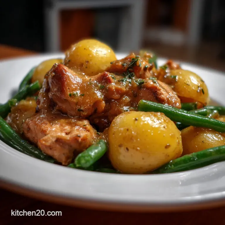 One Pot Slow Cooker Chicken Potatoes Green Beans E: Meal Done presentation