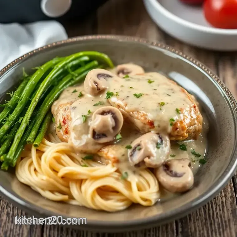 Slow Cooker Chicken with Creamy Mushroom Sauce presentation