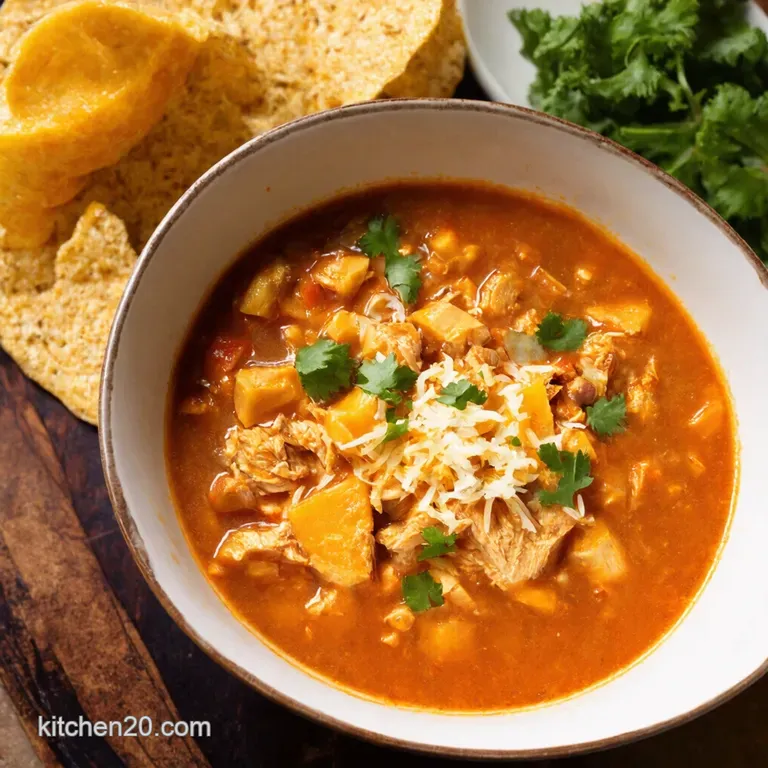 Slow Cooker Fiesta Chicken Enchilada Soup presentation