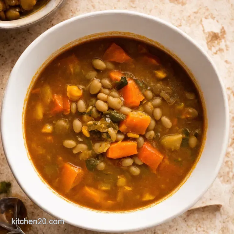 Slow Cooker Hearty Vegetable Lentil Soup presentation