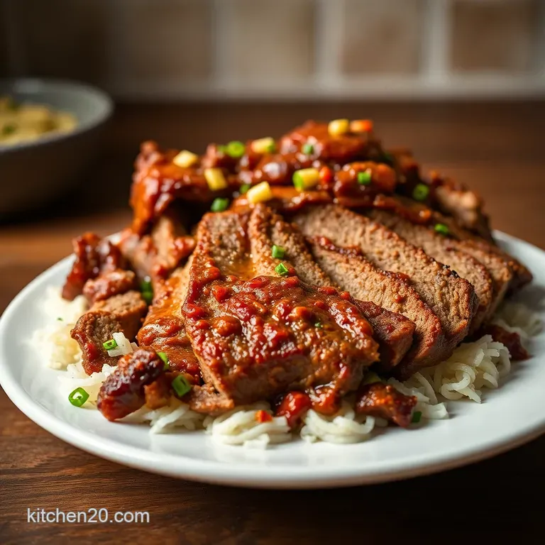 Slow Cooker Texas BBQ Brisket presentation