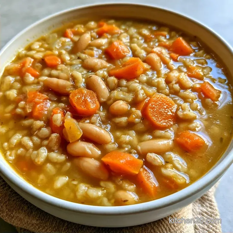Hearty SlowCooker Bean and Barley Soup