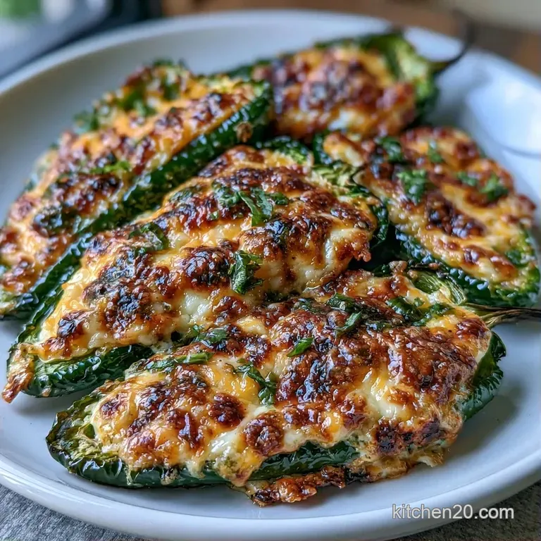 Charred green peppers wrapped in glistening bacon, neatly arranged on a slate board with a side of creamy dip.