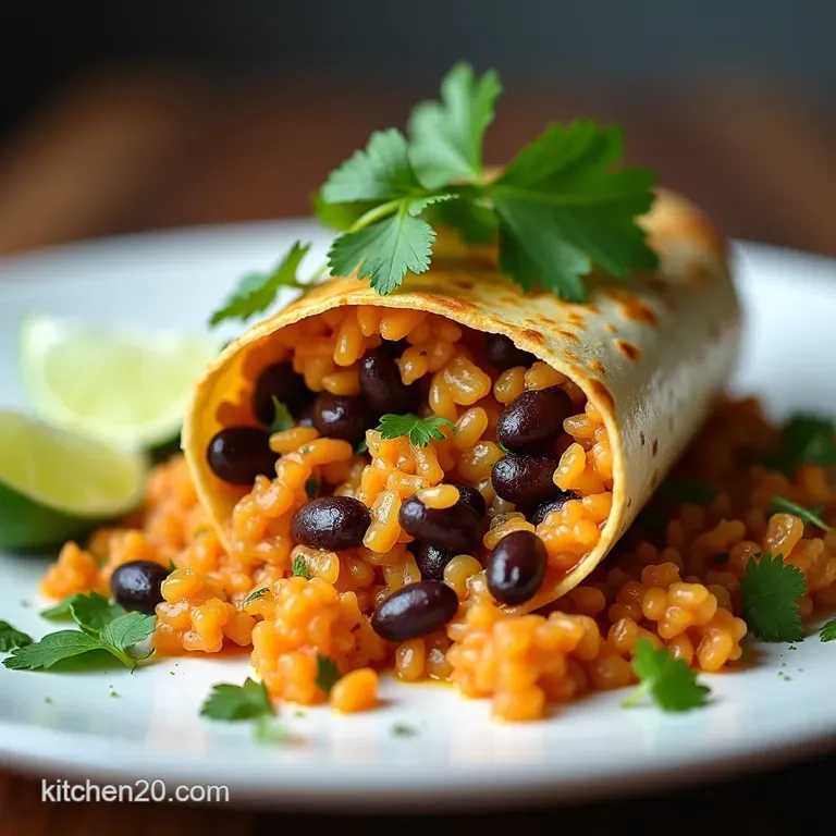 Smoky Black Bean and CilantroLime Rice Burrito