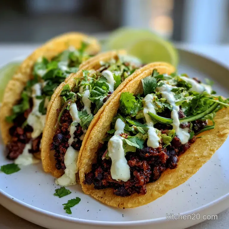 Black Bean Tacos: Speedy Supper with Crema presentation