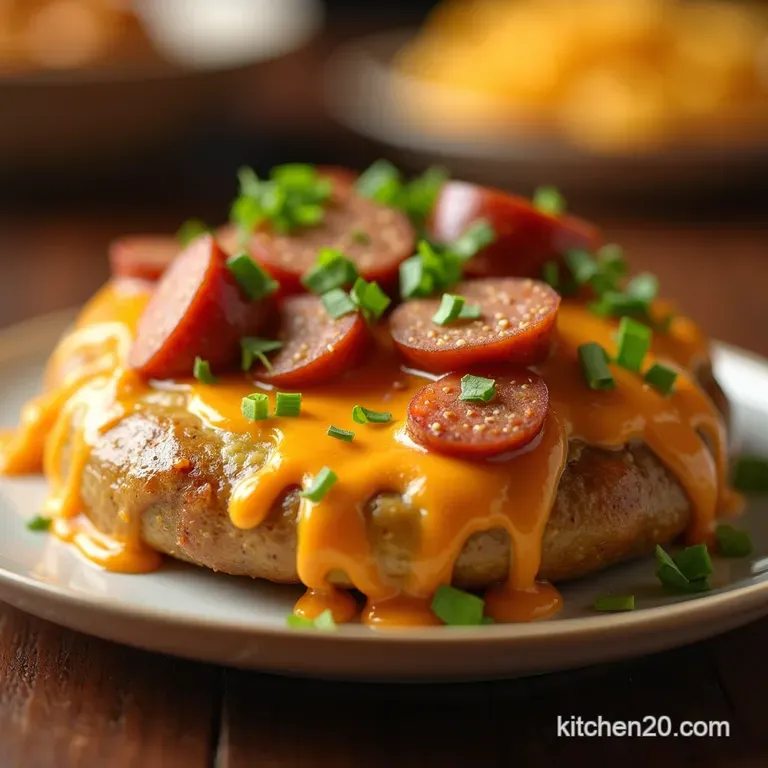 Smoky Sausage Ranchers Delight Potato Bake presentation