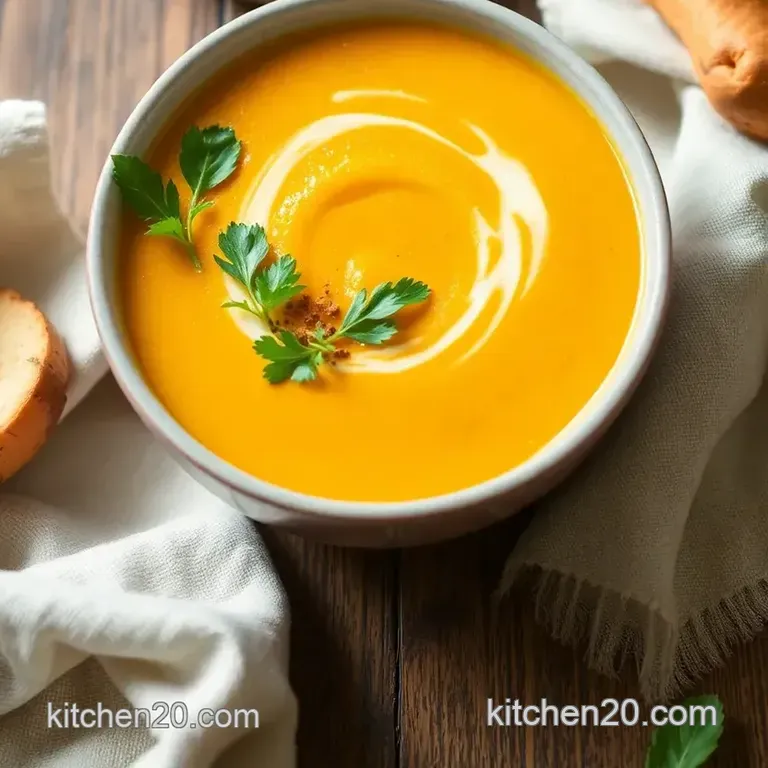 Smooth Butternut Squash Soup presentation