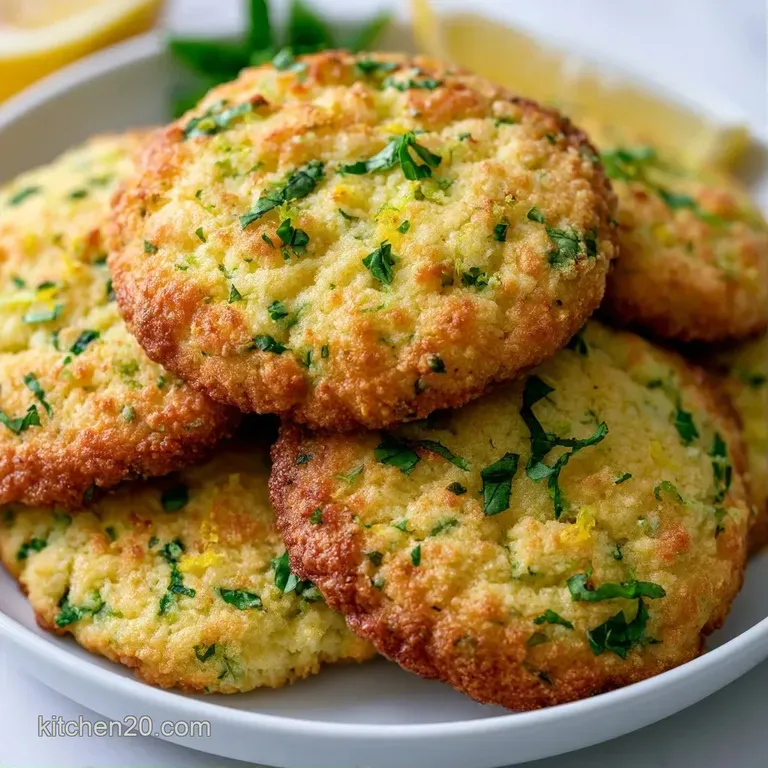 Stack of buttery yellow cookies on a white ceramic plate, garnished with a fresh basil leaf and a thin lemon slice.