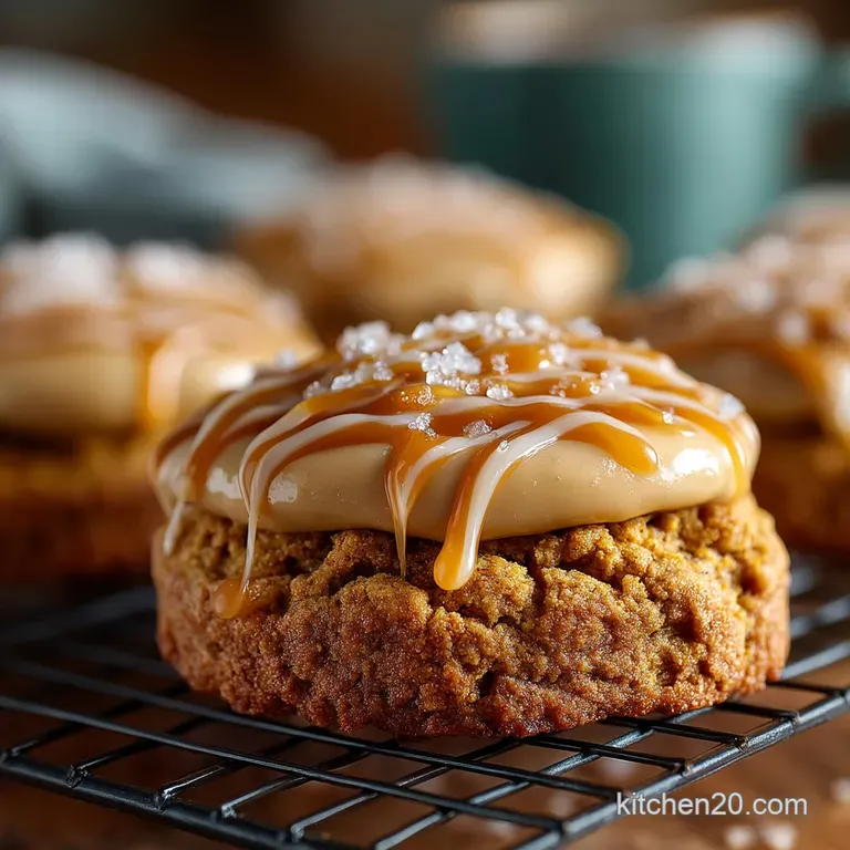 Soft Pumpkin Cookies with Salted Caramel Frosting Recipe