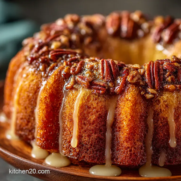 Southern Charm Easy Butter Pecan Cake presentation