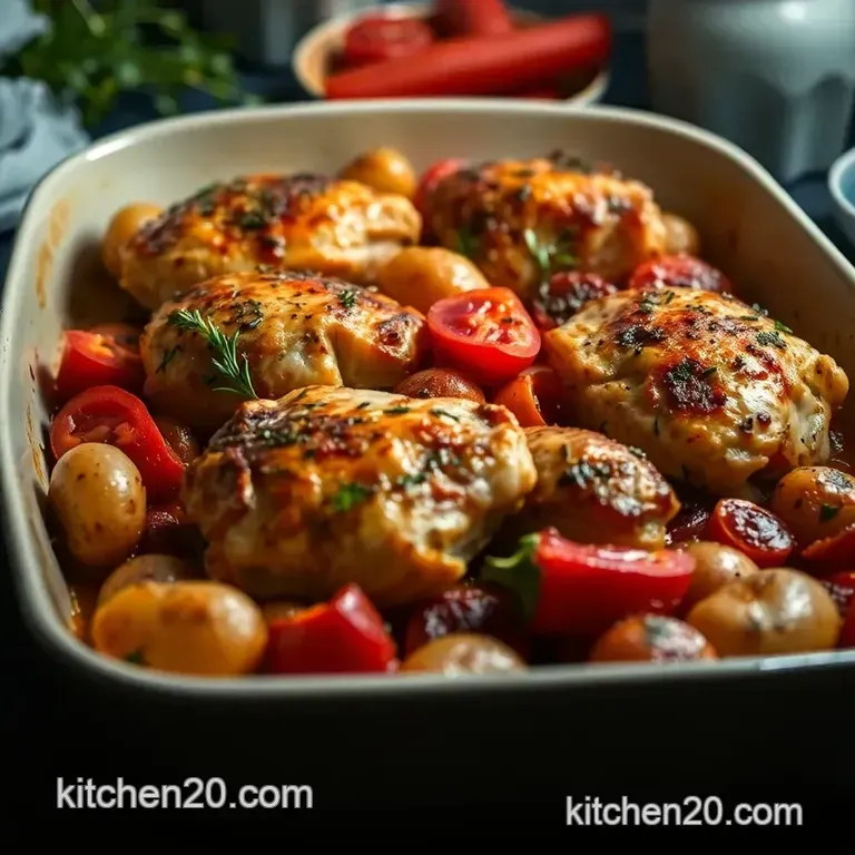 Spanish Fiesta Chicken Traybake: Easy Midweek Magic! presentation