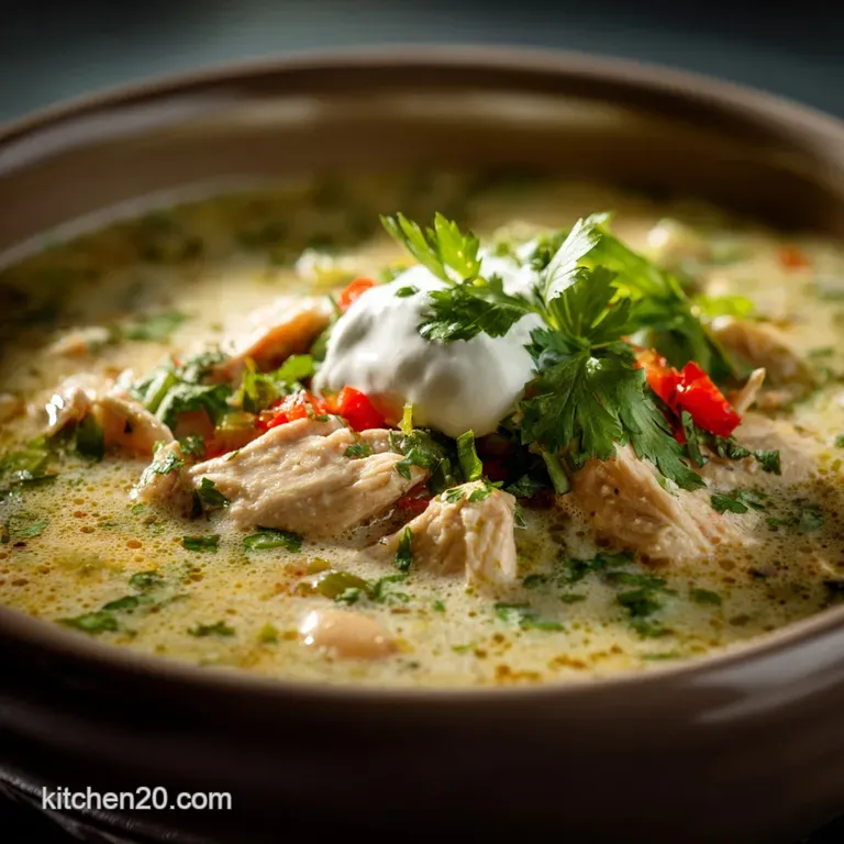 The Comforting Classic Creamy White Chicken Chili presentation
