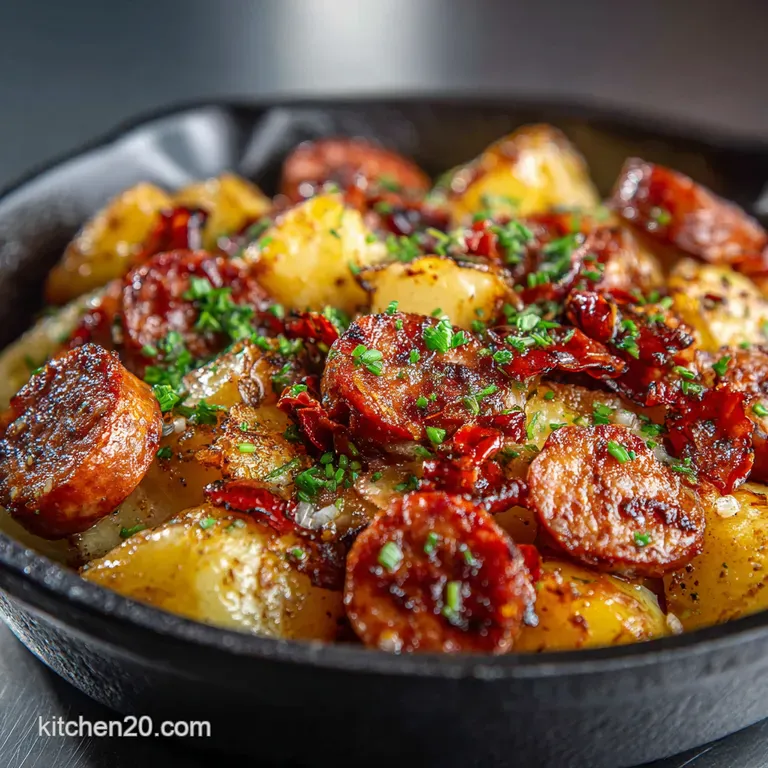 Speedy Sausage Spud Skillet Supper presentation