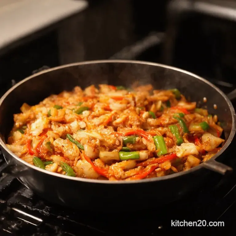 Speedy Weeknight Chicken Stirfry Doormount Chop Wok presentation