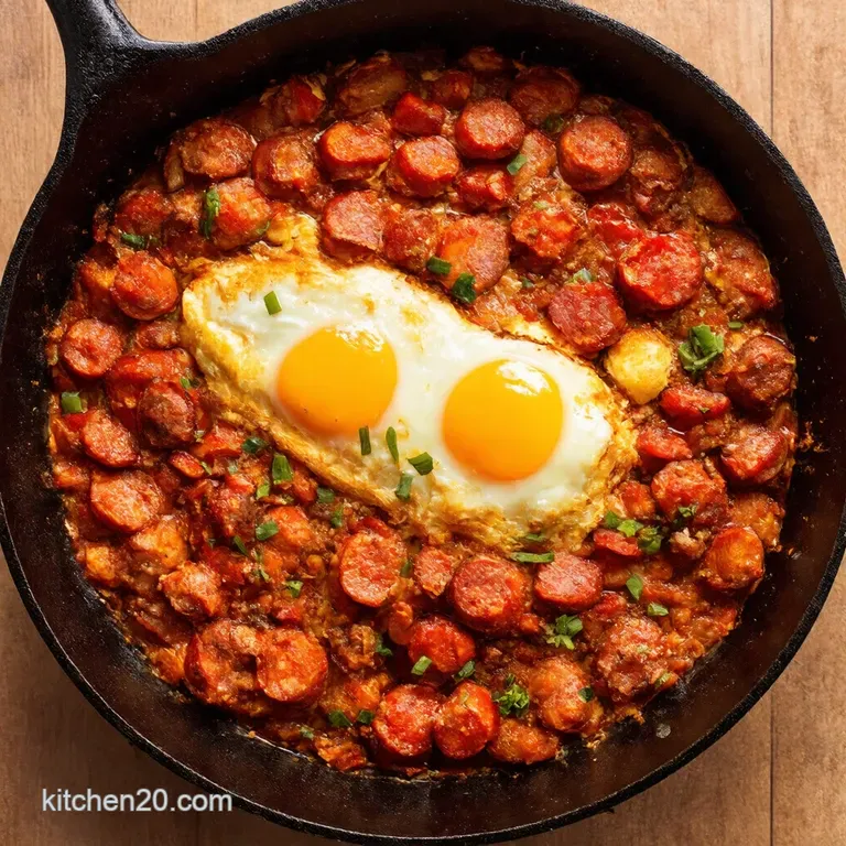 Spicy Chorizo Sweet Potato Breakfast Skillet