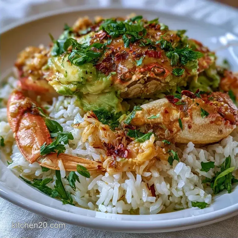 Crispy Spicy Crab Avocado Rice