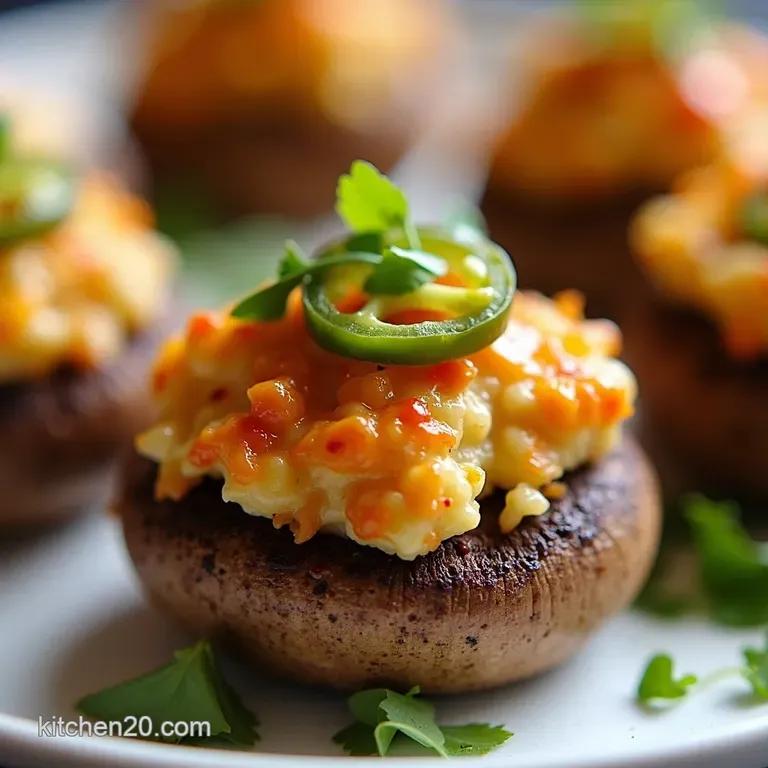 Firecracker Fiesta Stuffed Mushrooms Spicy Jalapeño Popper Style