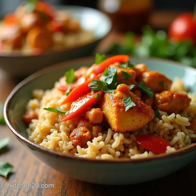 Spicy Thai Chicken and Brown Rice Bowls presentation