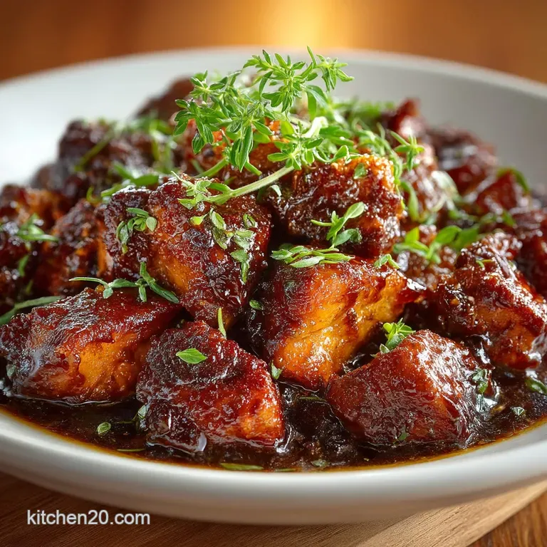 Set It and Forget It Sticky Slow Cooker Honey Bourbon Chicken presentation