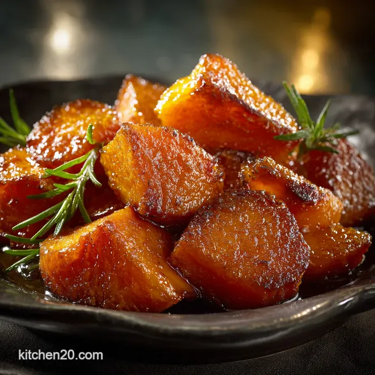 Southern Oven Candied Sweet Potatoes with Sticky Brown Sugar Maple Glaze presentation