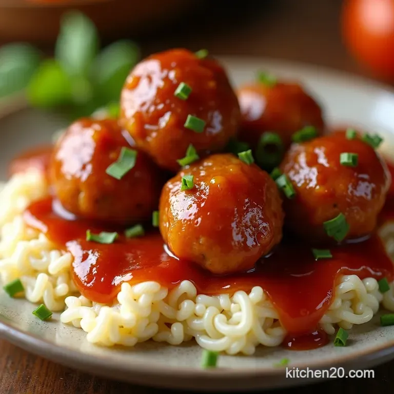 The Kitchen Classic Sticky Shiny Homemade Sweet and Sour Sauce for Meatballs presentation