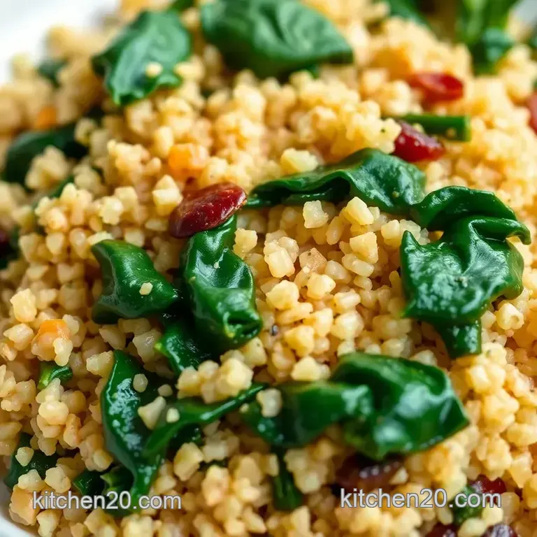 Stir-Fry Quinoa with Healthy Spinach presentation